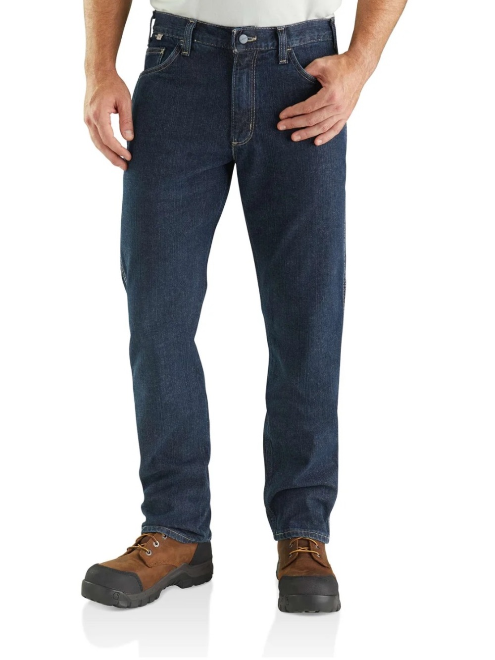 Carhartt | Men's FR Dark Blue Straight-Leg Jeans # 3 | 38 x 34